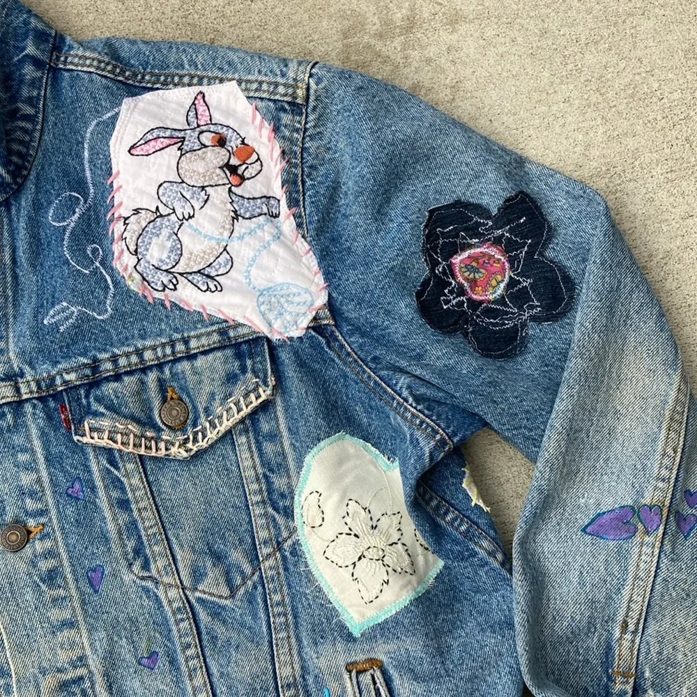 Vintage Upcycled Levi’s Jacket Disney Theme - Picture 5 of 14